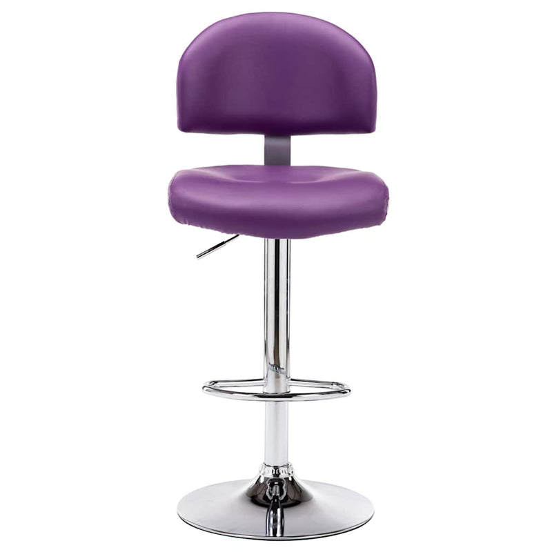 Scaune de bar, 2 buc., violet, piele ecologică