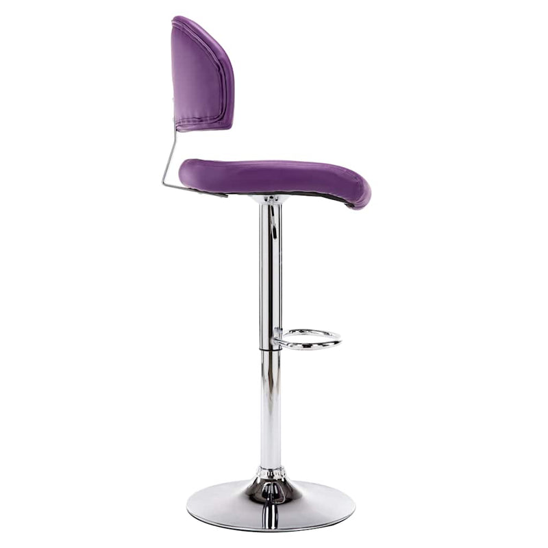 Scaune de bar, 2 buc., violet, piele ecologică