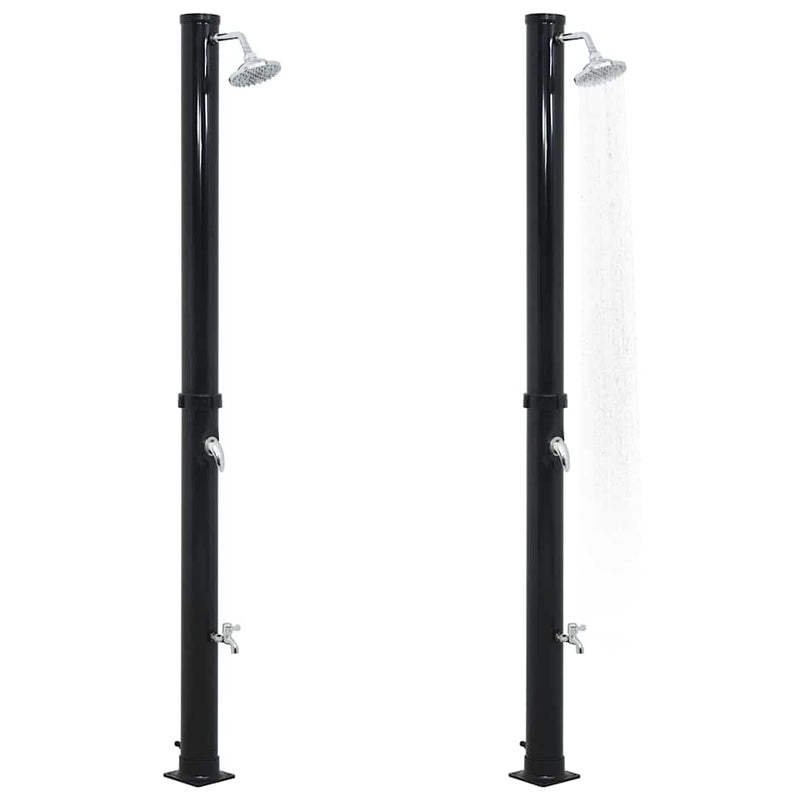 Duș solar, negru, 220 cm, 20 L