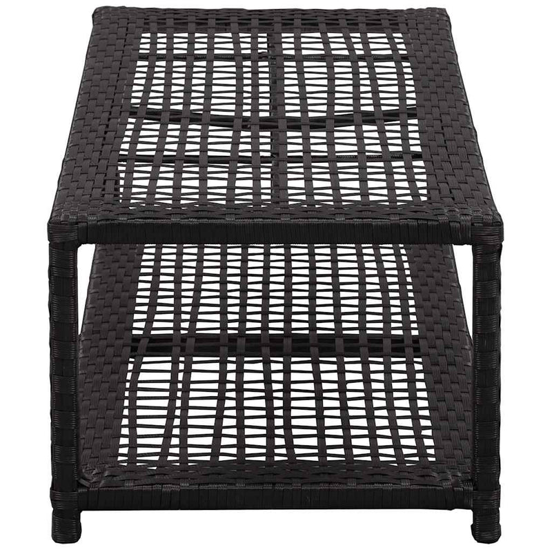 Banchetă pantofar, negru, 80 x 40 x 30 cm, poliratan