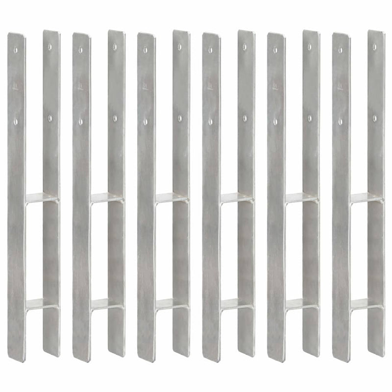 Ancore de gard, 6 buc., argintiu, 7x6x60 cm, oțel galvanizat