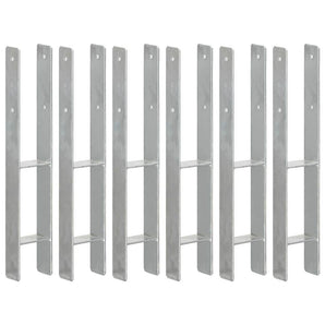 Ancore de gard, 6 buc., argintiu, 9x6x60 cm, oțel galvanizat