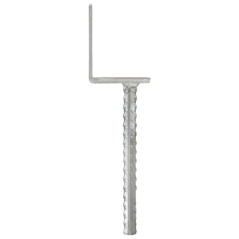 Ancore de gard, 12 buc., argintiu, 8x6x30 cm, oțel galvanizat