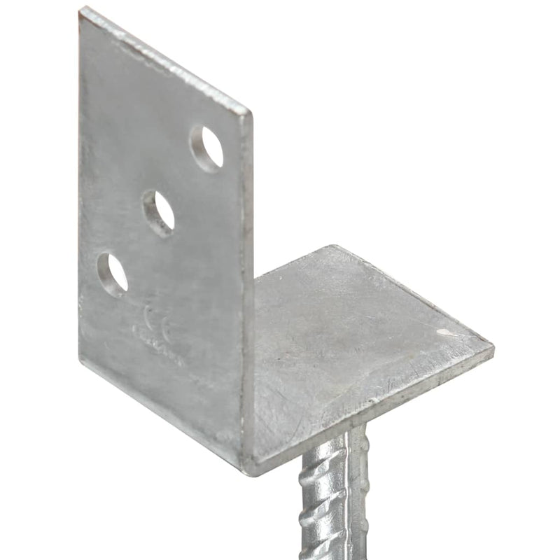 Ancore de gard, 12 buc., argintiu, 8x6x30 cm, oțel galvanizat