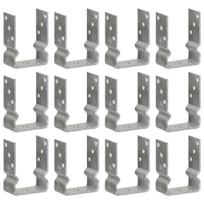 Ancore de gard, 12 buc., argintii, 10x6x15 cm, oțel galvanizat