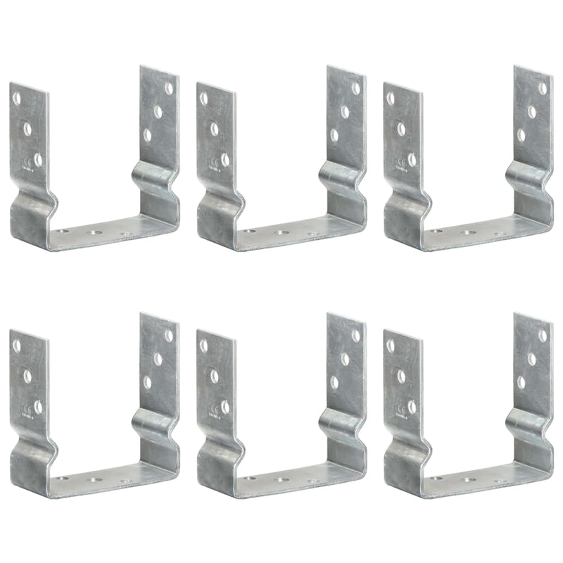Ancore de gard, 6 buc., argintiu, 14x6x15 cm, oțel galvanizat