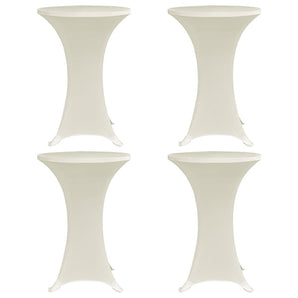 Husă de masă cu picior Ø70 cm, 4 buc., crem, elastic