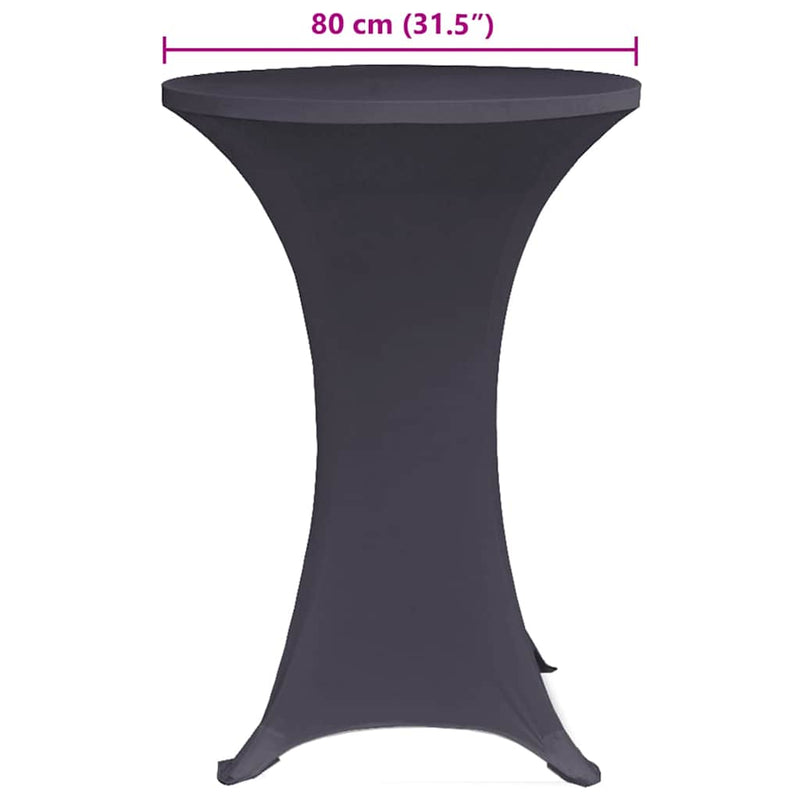 Husă elastică pentru masă, 4 buc., antracit, 80 cm