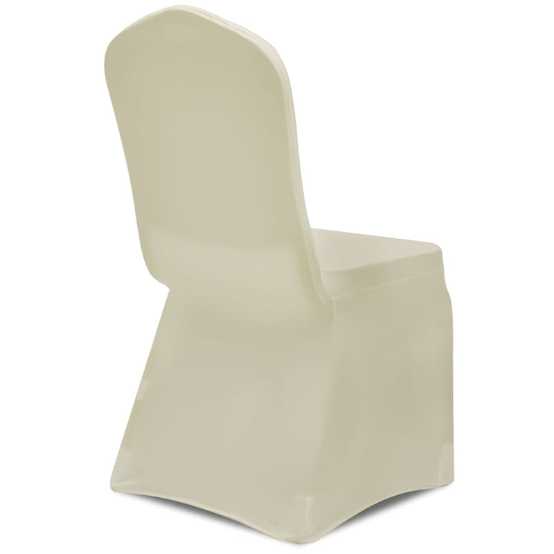 Huse elastice pentru scaun, 12 buc., crem