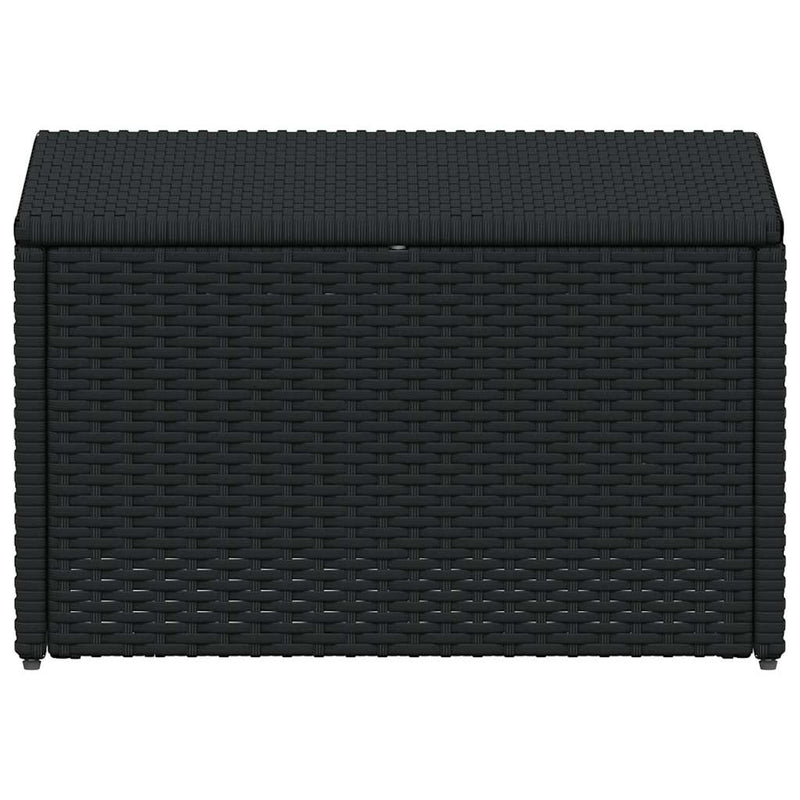 Set mobilier de grădină cu perne, 4 piese, negru, poliratan