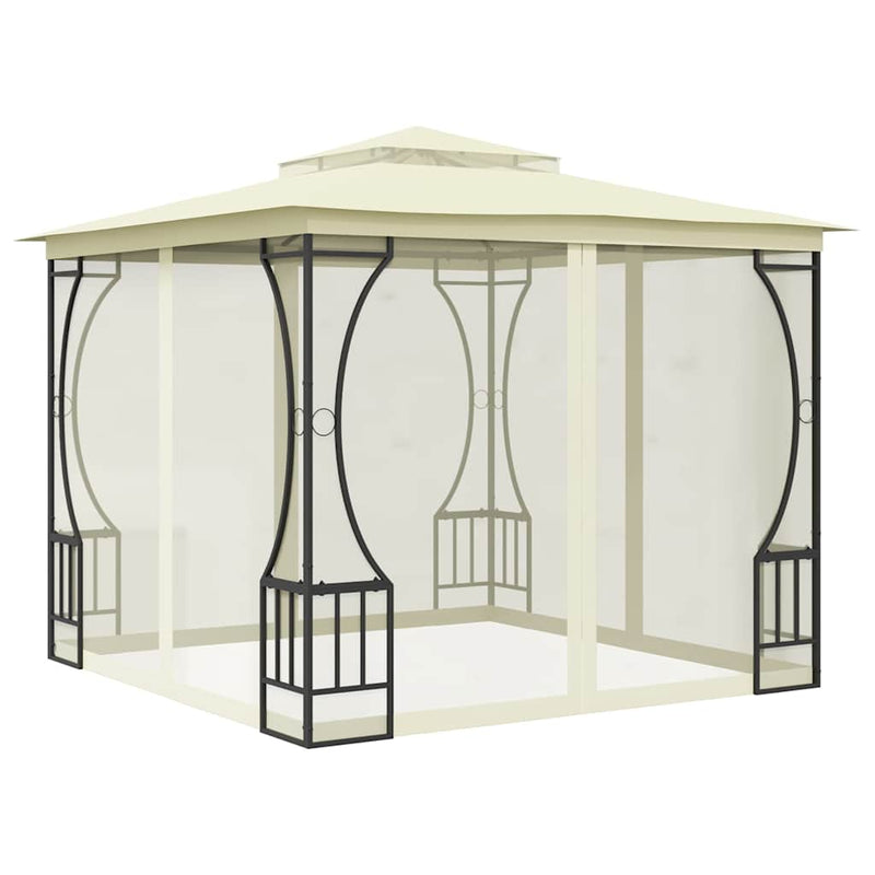 Pavilion cu plase, crem, 300 x 300 x 265 cm