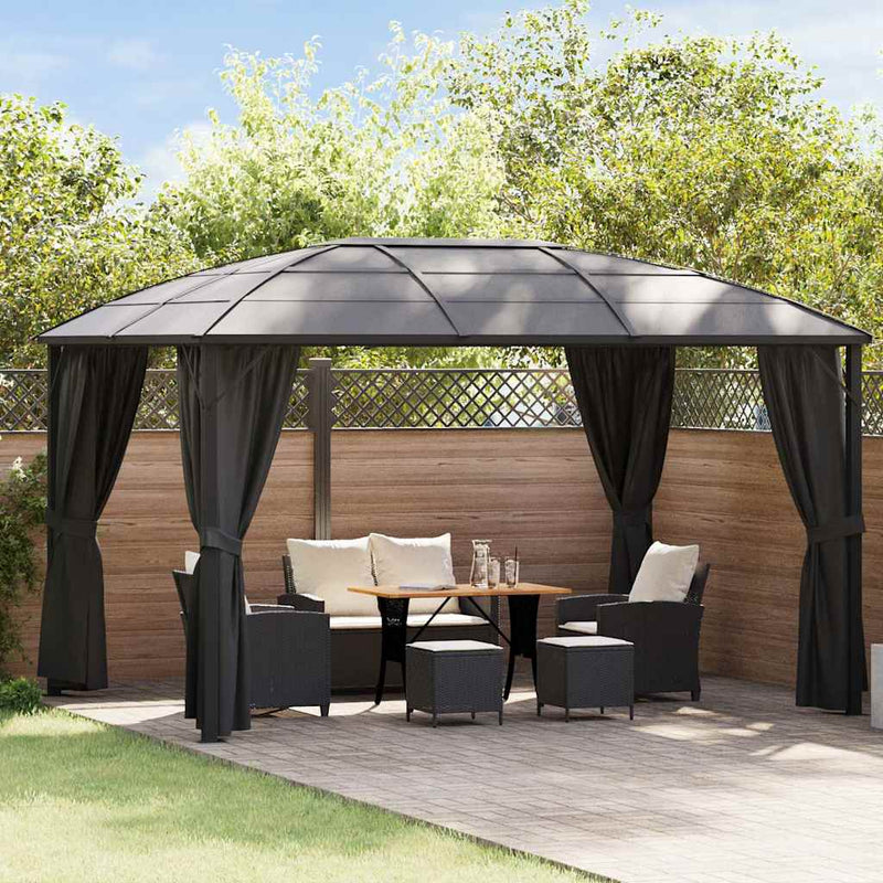 Pavilion cu perdele, antracit, 400 x 300 x 265 cm