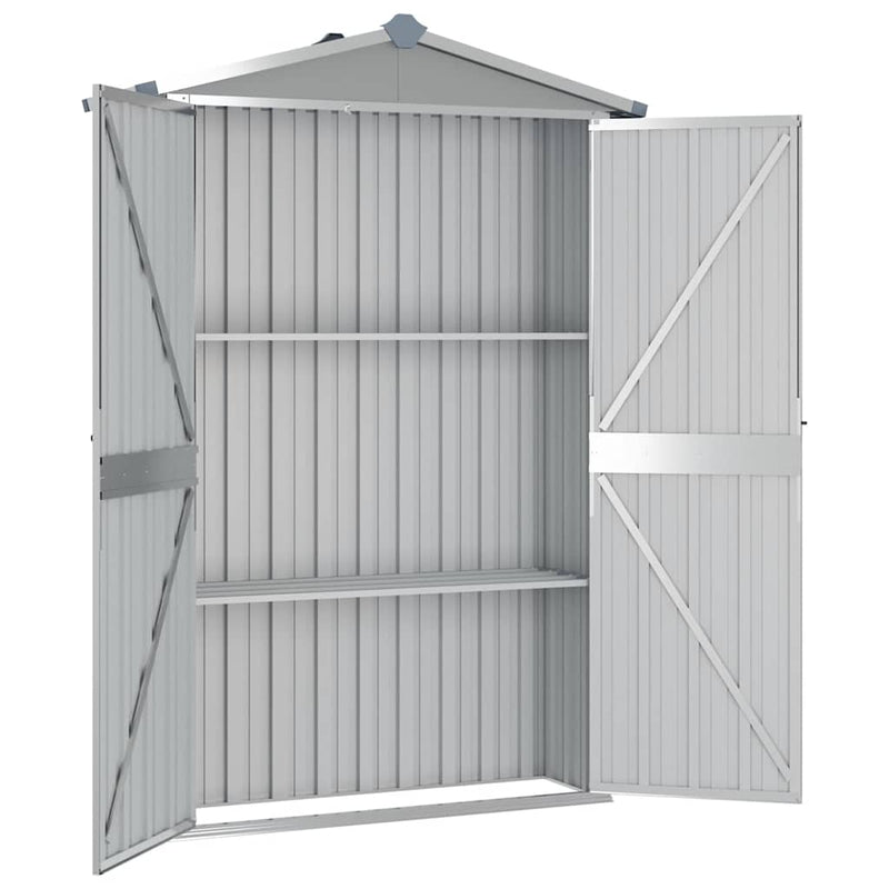 Șopron de grădină, gri, 116x45x175 cm, oțel galvanizat
