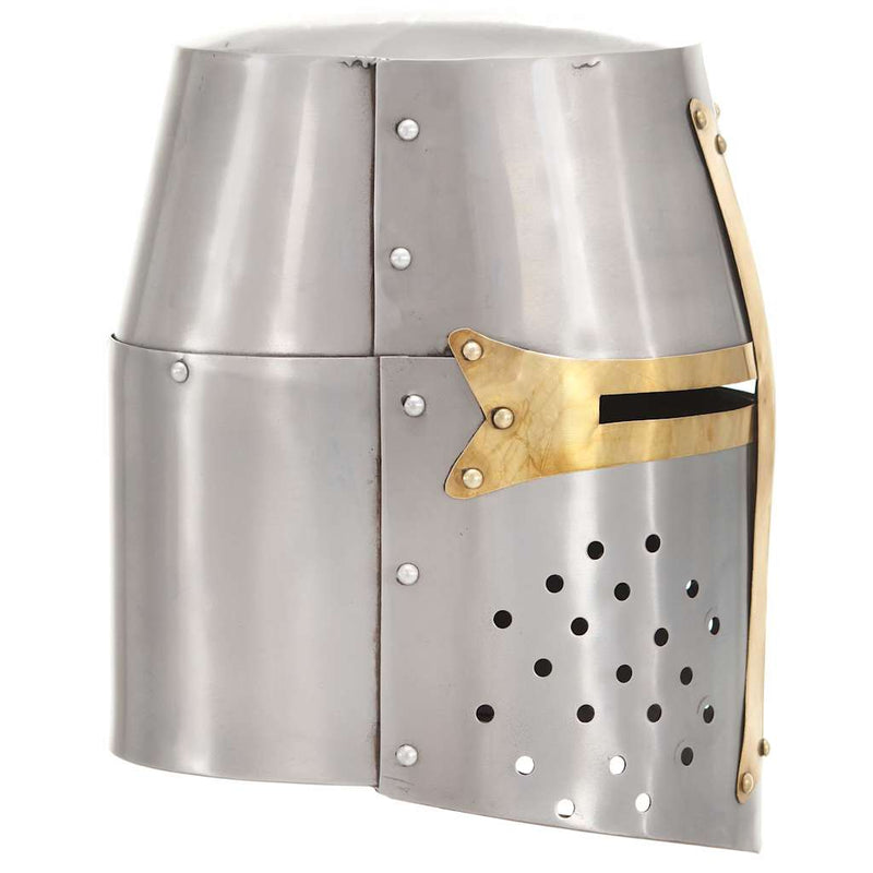 Coif de cavaler medieval antichizat joc rol, argintiu, oțel