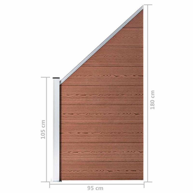 Panou de gard, maro, 95x(105-180) cm, WPC