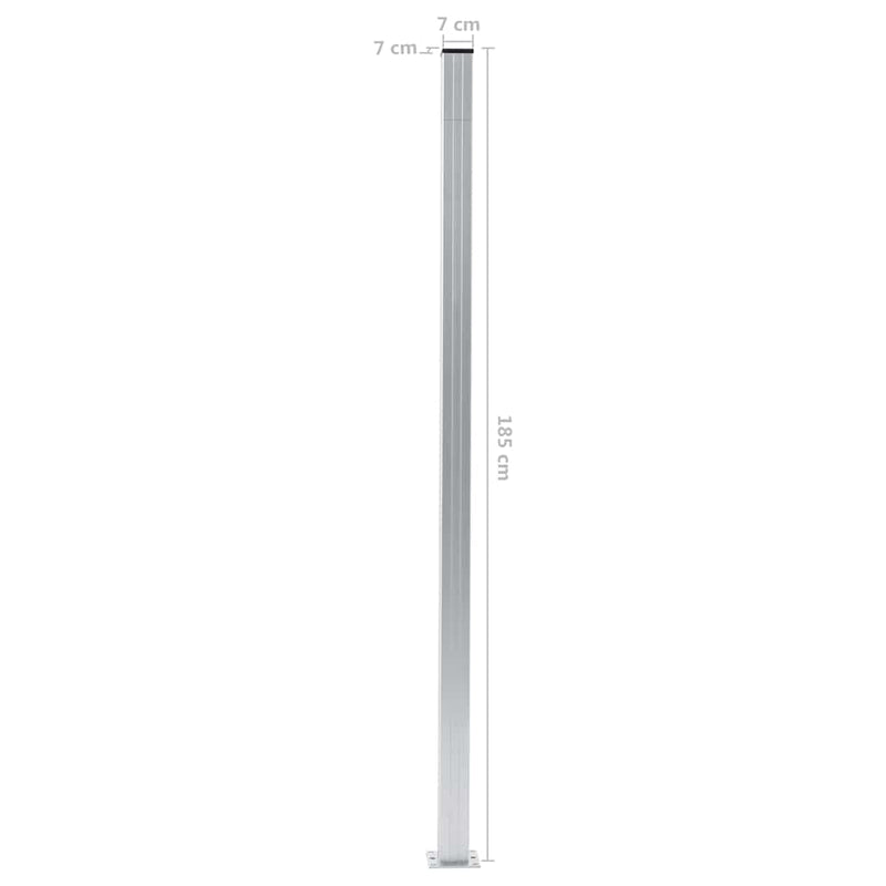 Stâlpi de gard, 3 buc., 185 cm, aluminiu
