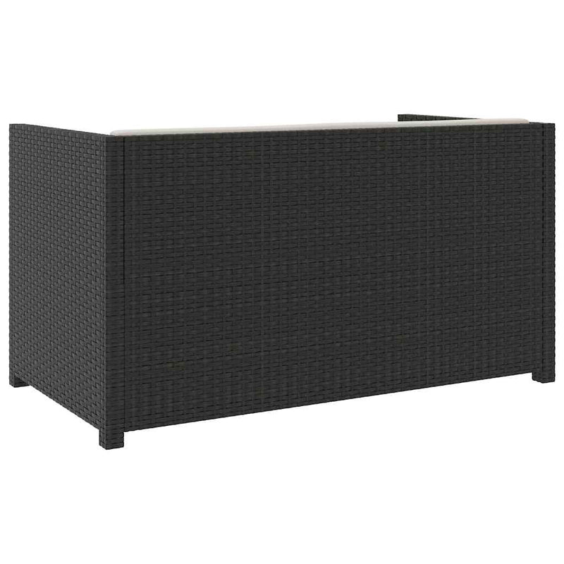 Set mobilier de grădină cu perne, 5 piese, negru, poliratan