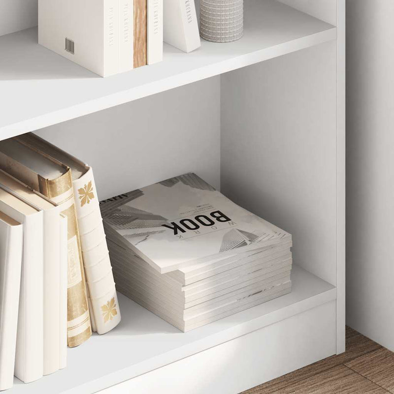 Bibliotecă, alb, 80x24x75 cm, lemn prelucrat