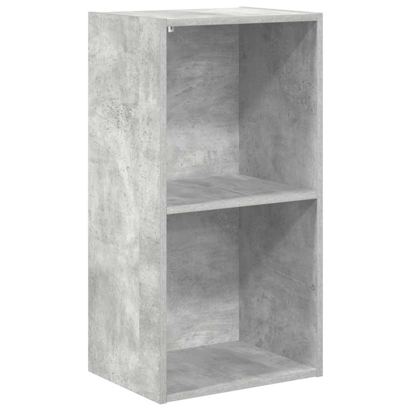 Bibliotecă, 2 rafturi, gri beton, 40 x 30 x 76,5 cm, PAL