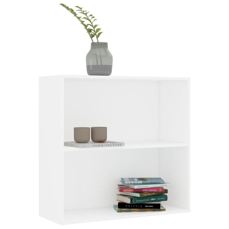 Bibliotecă, alb, 80x30x76,5 cm, lemn prelucrat