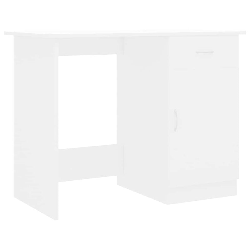 Birou, alb, 100x50x76 cm, lemn prelucrat