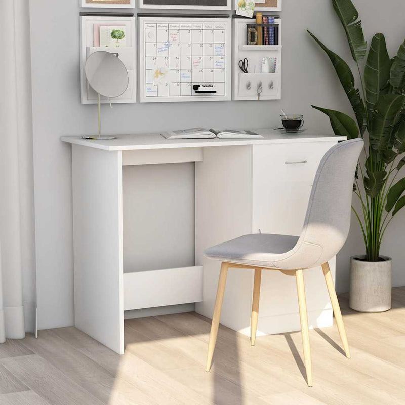 Birou, alb, 100x50x76 cm, lemn prelucrat