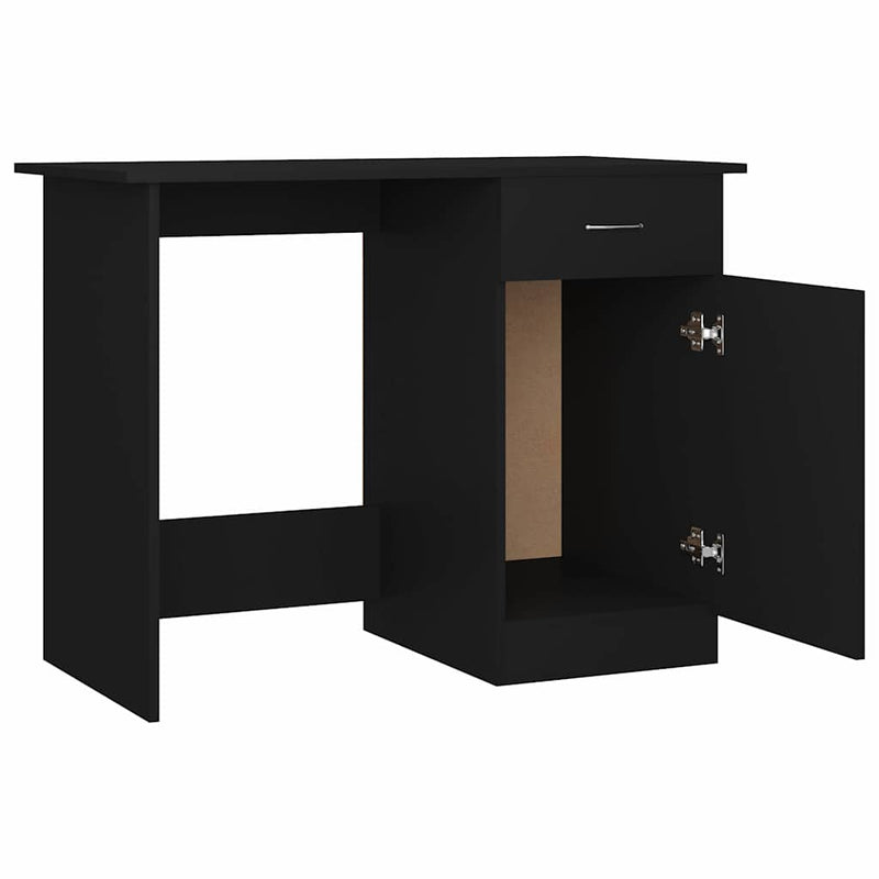 Birou, negru, 100x50x76 cm, lemn prelucrat