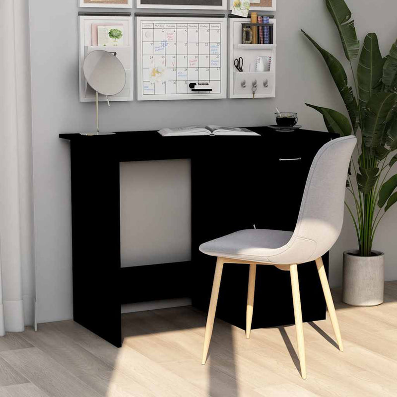 Birou, negru, 100x50x76 cm, lemn prelucrat
