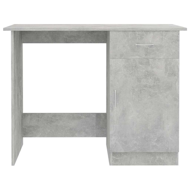 Birou, gri beton, 100x50x76 cm, lemn prelucrat