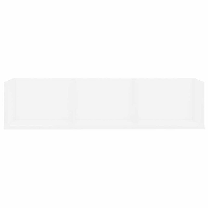 Raft de perete pentru CD-uri, alb, 75x18x18 cm, lemn prelucrat