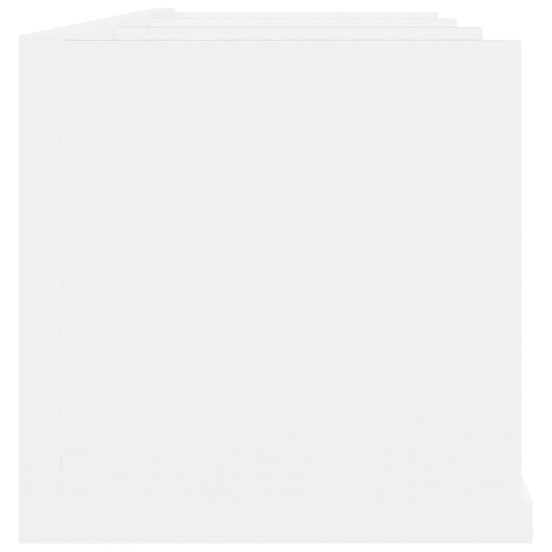 Raft de perete pentru CD-uri, alb, 75x18x18 cm, lemn prelucrat