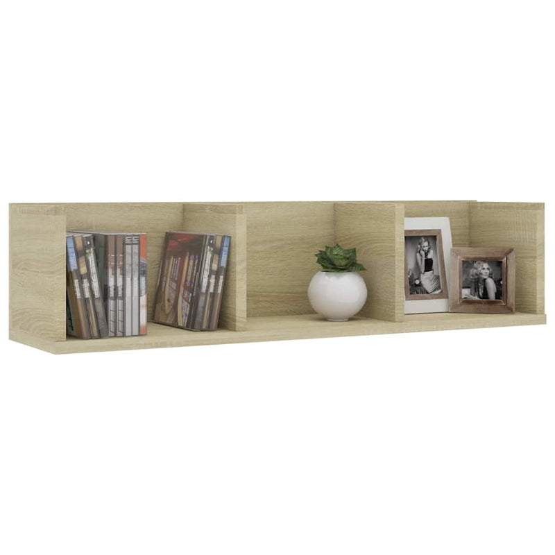 Raft de perete CD-uri stejar Sonoma 75x18x18 cm lemn prelucrat