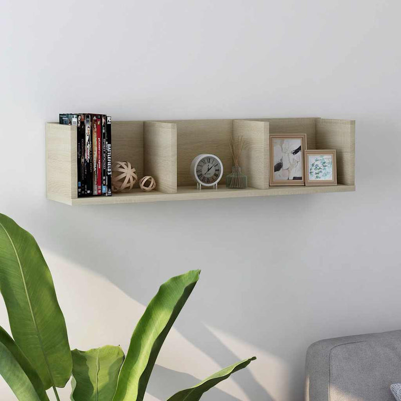 Raft de perete CD-uri stejar Sonoma 75x18x18 cm lemn prelucrat