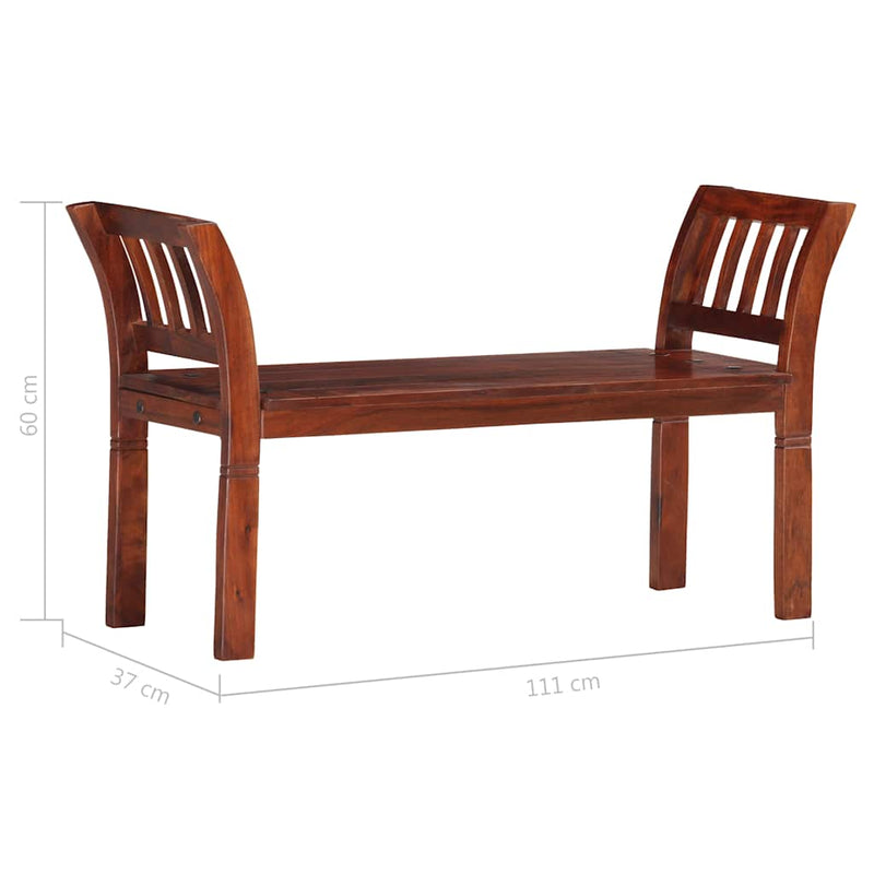 Bancă, 111 cm, lemn masiv de acacia