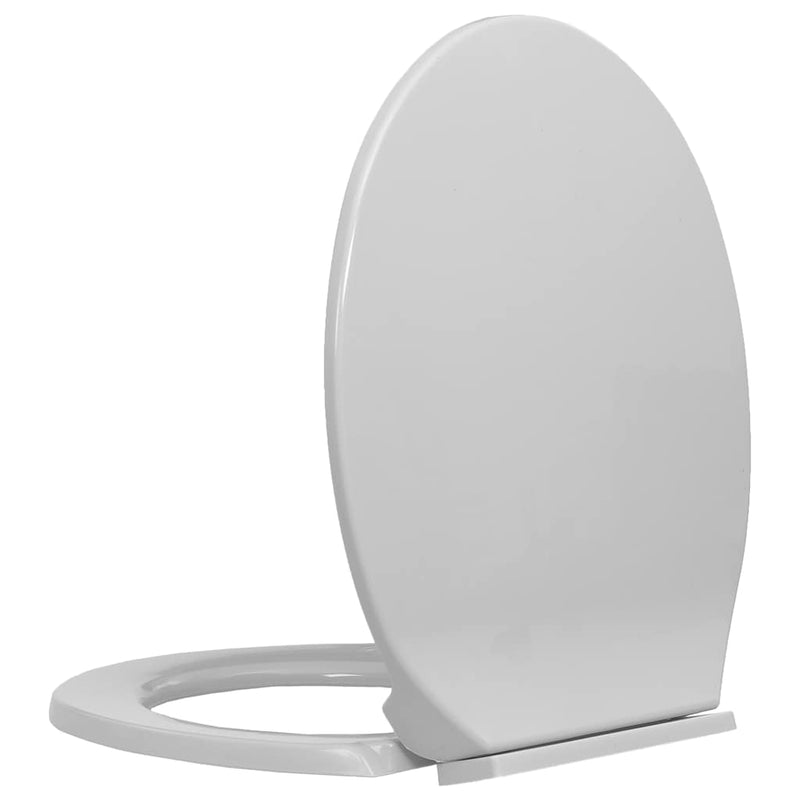 Capac WC cu închidere silențioasă, gri deschis, oval