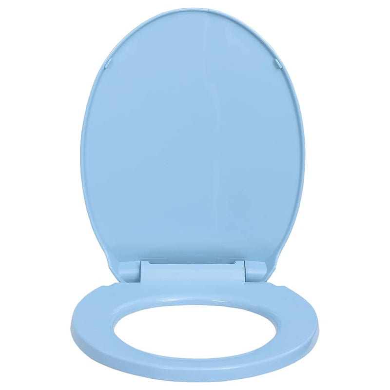 Capac WC închidere silențioasă eliberare rapidă albastru oval
