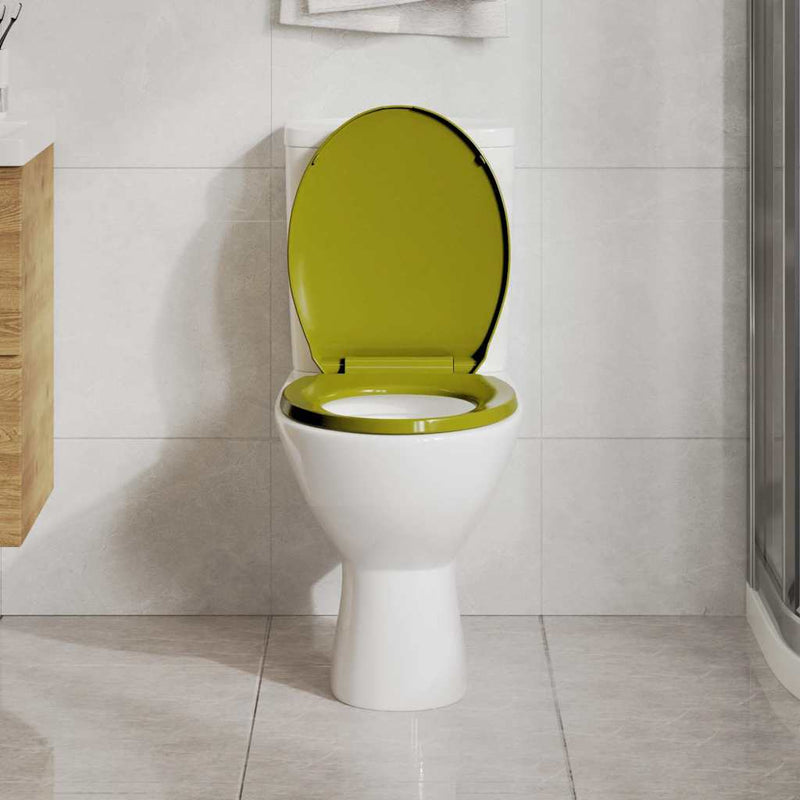 Capac WC cu închidere silențioasă, verde, oval
