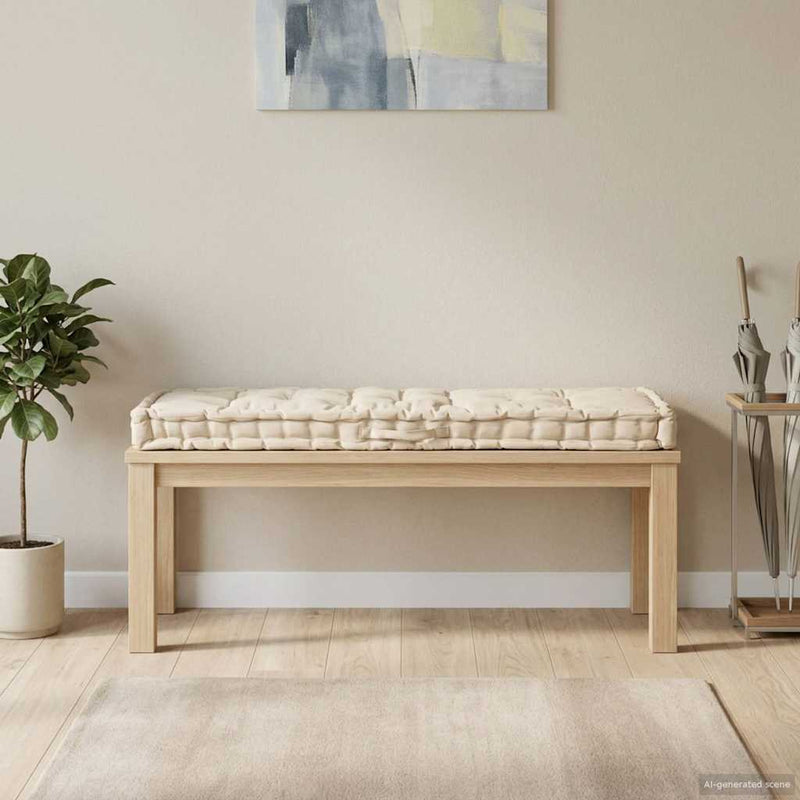 Pernă podea canapea din paleți, bej, 120 x 40 x 7 cm, bumbac