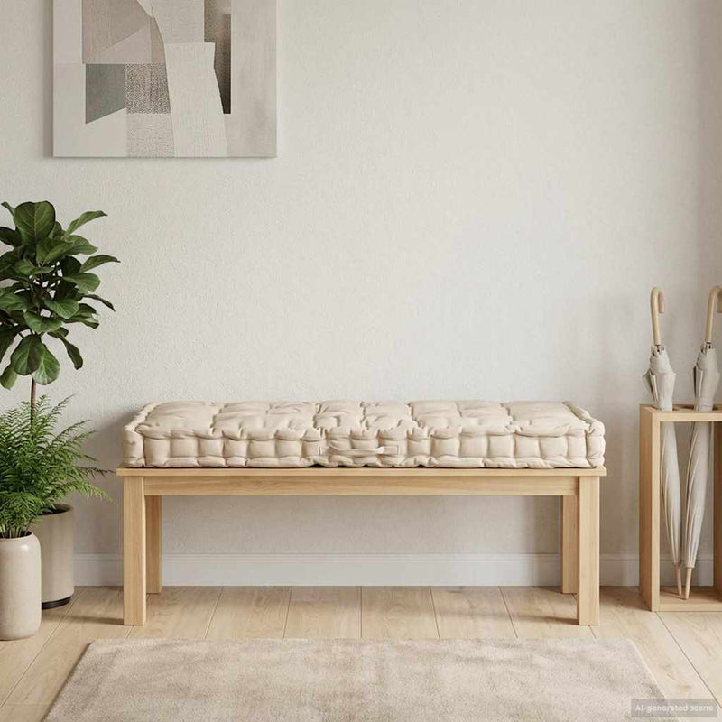 Pernă podea canapea din paleți, bej, 120 x 80 x 10 cm, bumbac