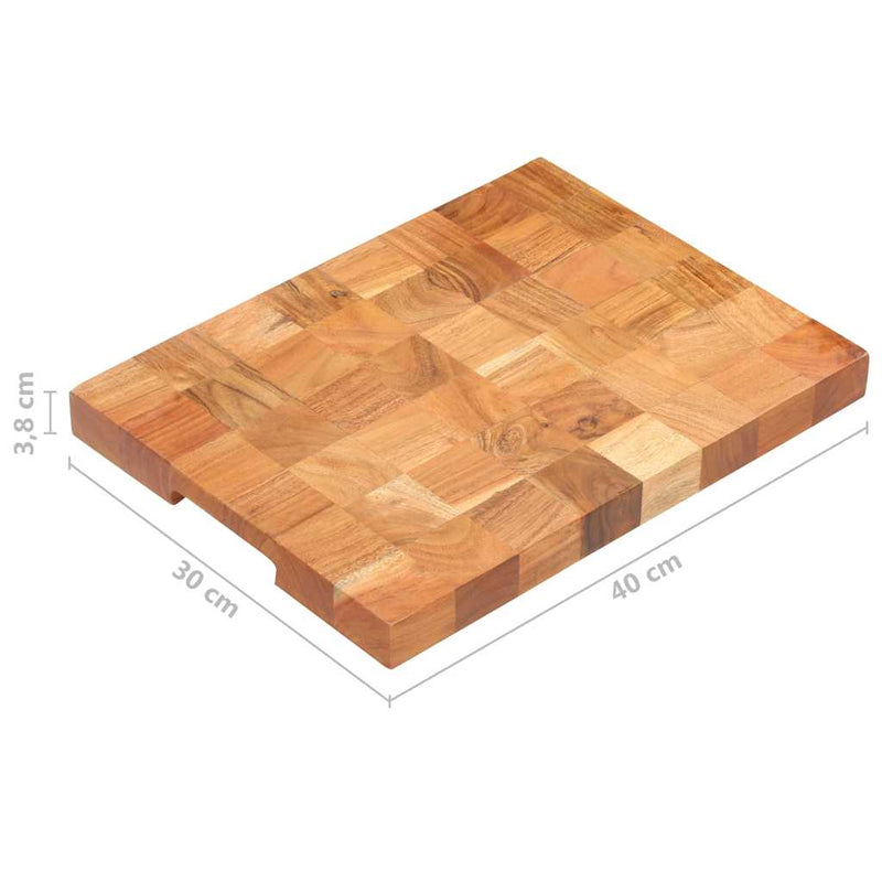 Placă de tocat, 40 x 30 x 3,8 cm, lemn masiv de acacia