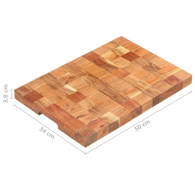 Placă de tocat, 50 x 34 x 3,8 cm, lemn masiv de acacia