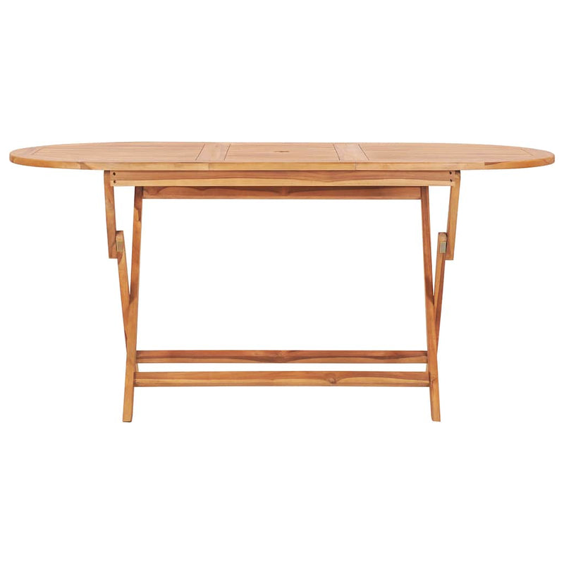 Set mobilier de exterior pliabil, 7 piese, lemn masiv de tec
