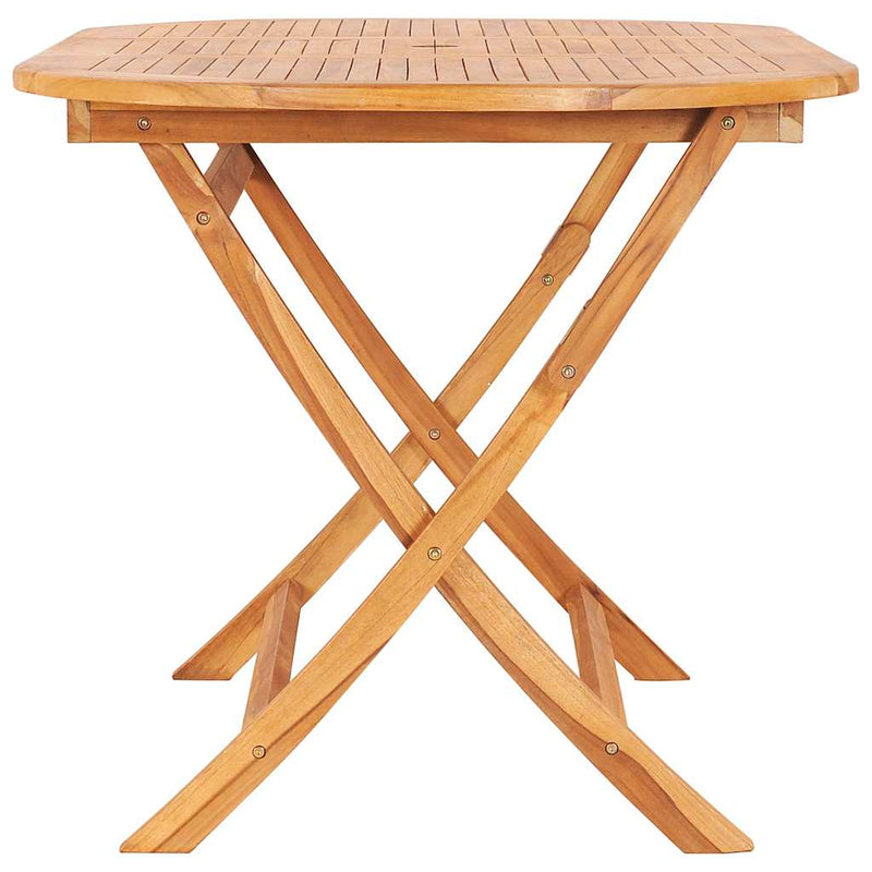 Set mobilier de exterior pliabil, 7 piese, lemn masiv de tec