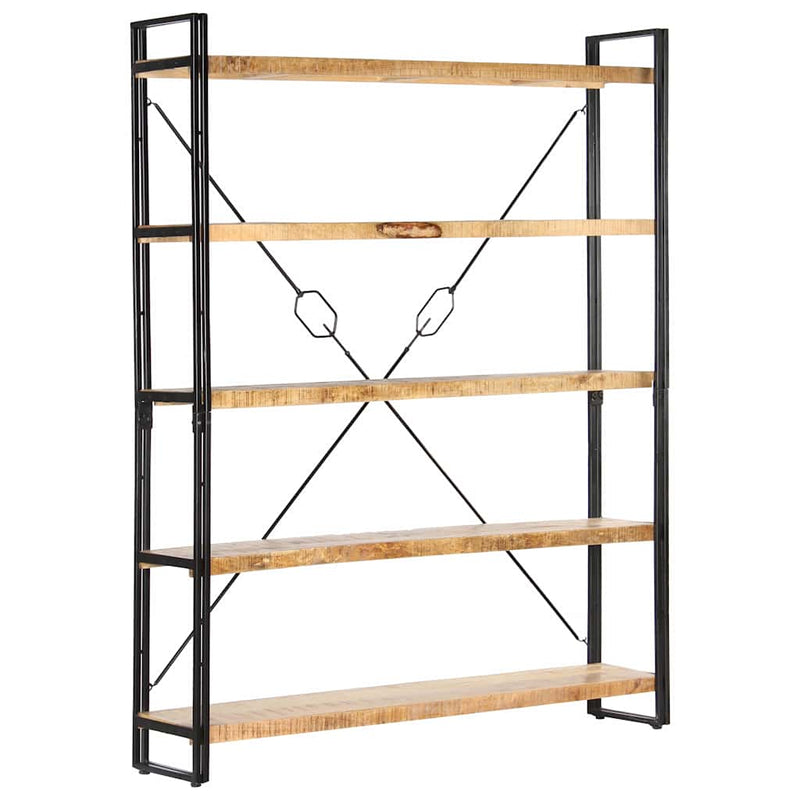 Bibliotecă cu 5 rafturi, 140 x 30 x 180 cm, lemn masiv de mango