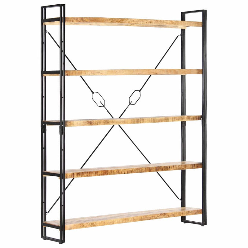 Bibliotecă cu 5 rafturi, 140 x 30 x 180 cm, lemn masiv de mango