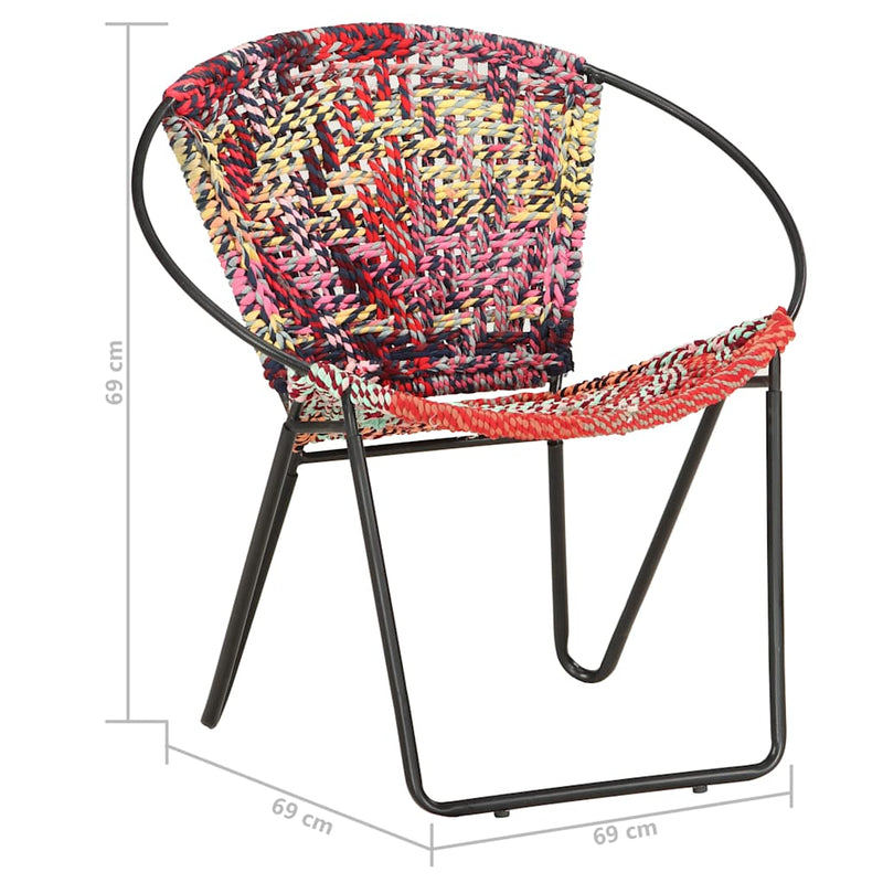 Scaun rotund Chindi, multicolor, material textil