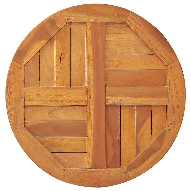 Blat de masă rotund, 90 cm, lemn masiv de tec, 2,5 cm