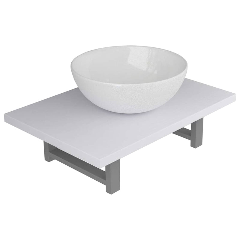 Set mobilier de baie, 2 piese, alb, ceramică