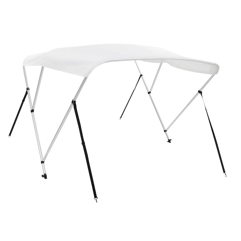 Parasolar barcă Bimini cu 3 arcuri, alb, 183x140x137 cm