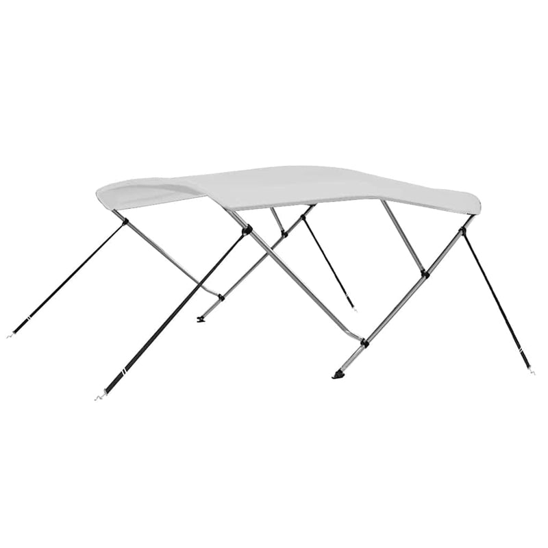 Parasolar barcă Bimini cu 3 arcuri, alb, 183x180x137 cm